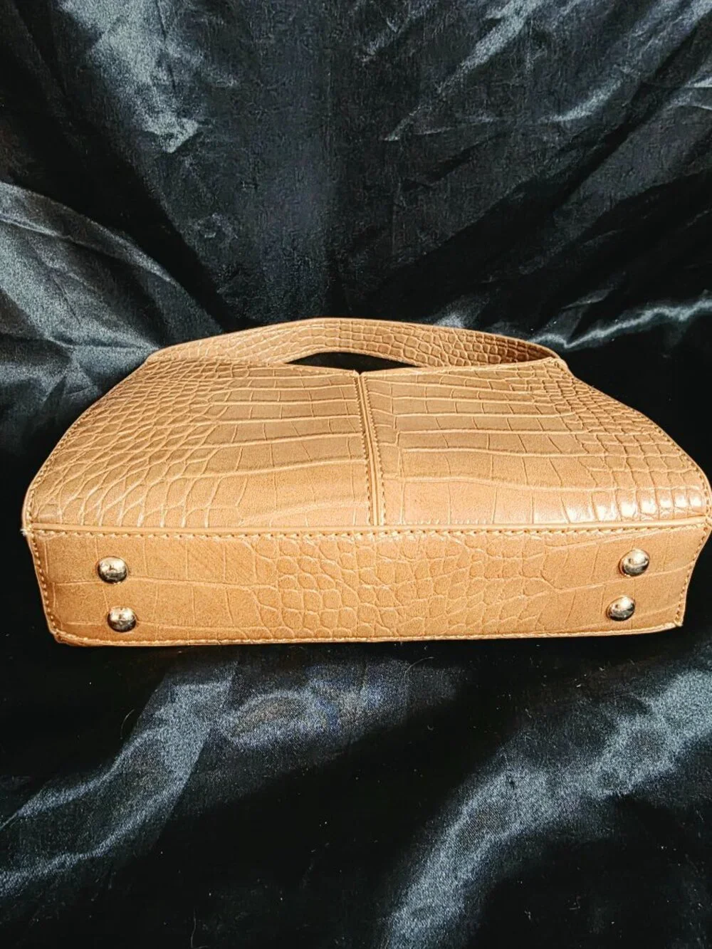 Cato Brown Croc Embossed Studded Mini Shoulder Bag Y2K